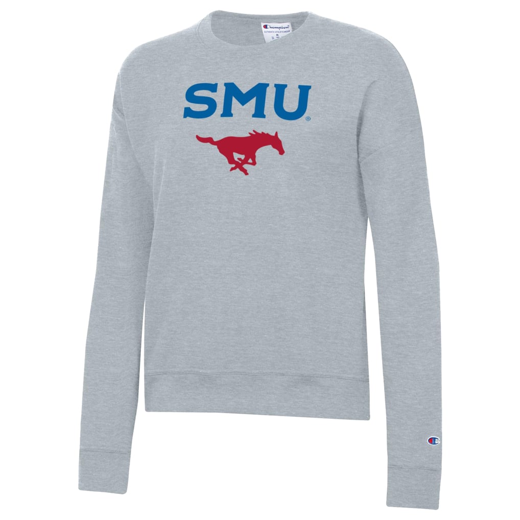  SMU Mustangs Champion Women's Powerblend Pullover Sweatshirt - Gray